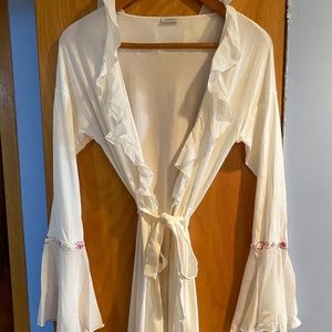 VALENTINES DAY SALE: La Perla Jersey White Robe. Size: XS